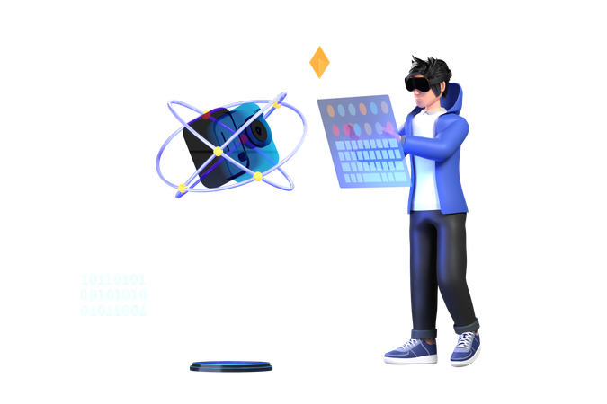 공간 컴퓨팅 개발  3D Illustration