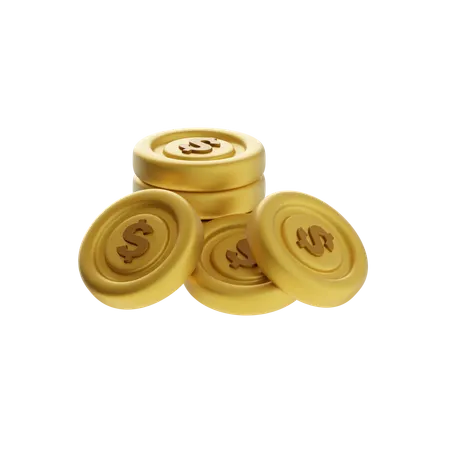 Stacked and Scattered Coins  3D Icon