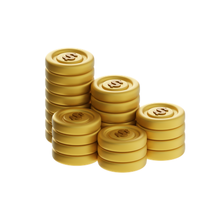 Stacked Coins  3D Icon