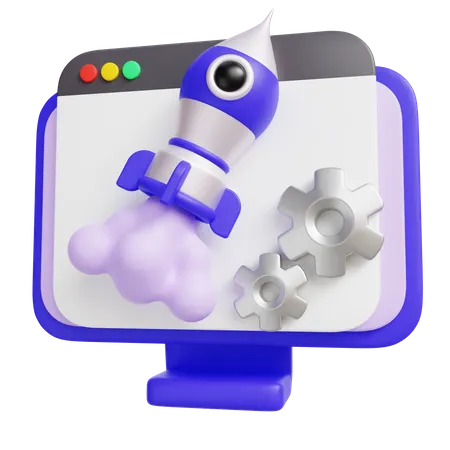 Démarrage en ligne  3D Icon