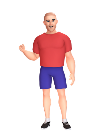 Strong man  3D Illustration