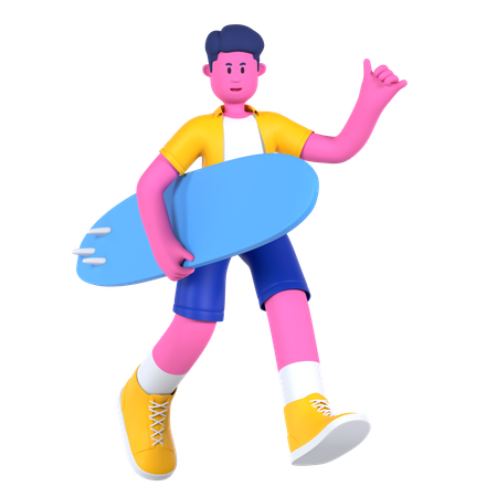 Surfing Board  3D Illustration
