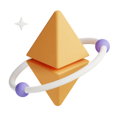 Symbole d'Ethereum  3D Illustration