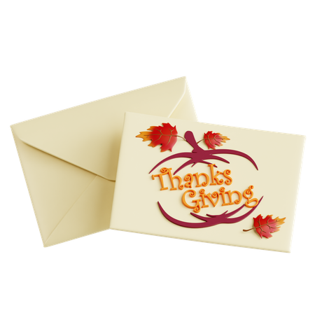 Thanksgiving Card  3D Icon