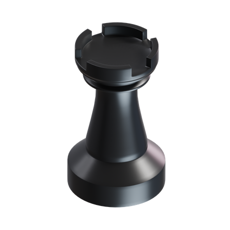 Peça de xadrez torre preta  3D Icon