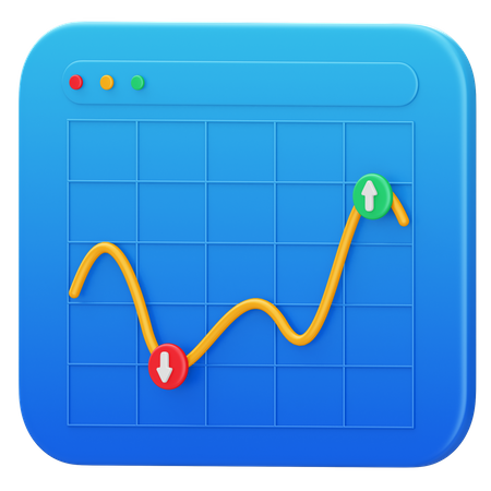 Trading Chart  3D Illustration