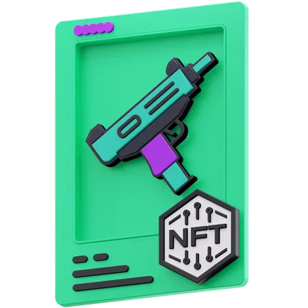 Uzi nft  3D Illustration