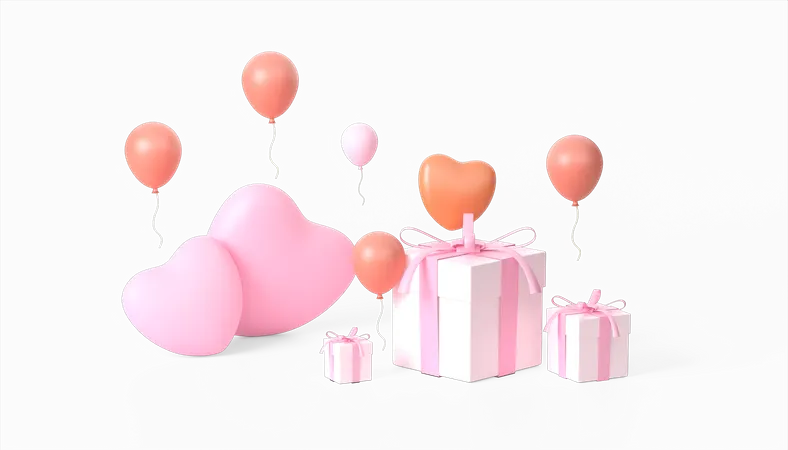 Valentine Podium  3D Illustration
