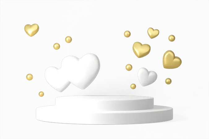 Valentine Podium  3D Illustration