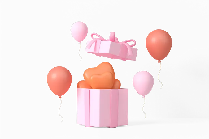 Valentine Podium  3D Illustration