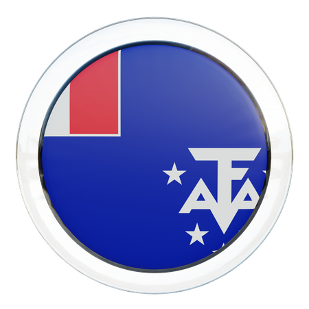 Vidro da Bandeira das Terras Austrais e Antárticas Francesas  3D Flag
