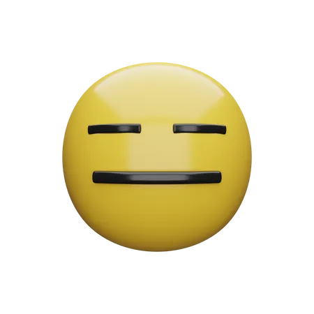 Visage sans expression  3D Emoji