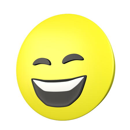 Visage souriant, yeux plissés  3D Icon