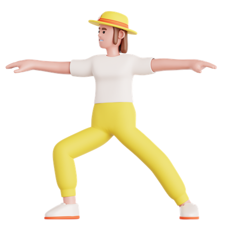 요가 운동을 하는 여자  3D Illustration