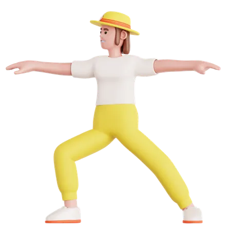 요가 운동을 하는 여자  3D Illustration