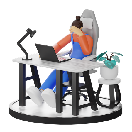 Woman suffering headache  3D Illustration